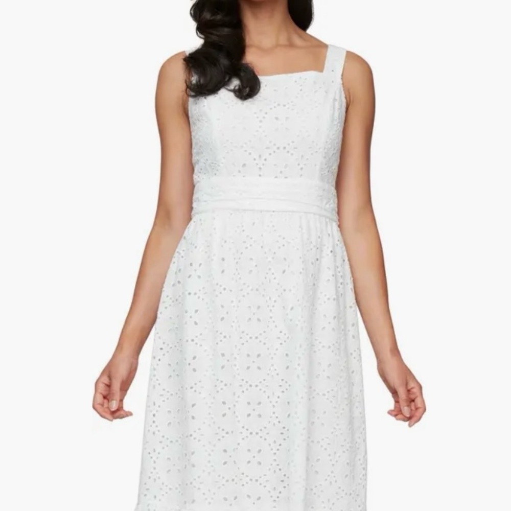 S.L. Fashions Cotton Eyelet Tea Dress – Size 12 (NWT)